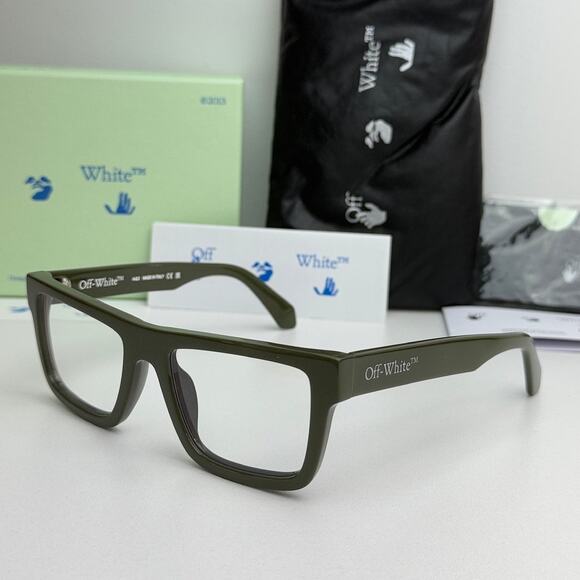 NEW Off White Style 25 Green Bluelight Eyeglasses Frames - Picture 1 of 5